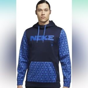 Nike Dri-Fit Hoodie Blue Black NWOT NO TAGS NEW THERMA FIT SIZE M
